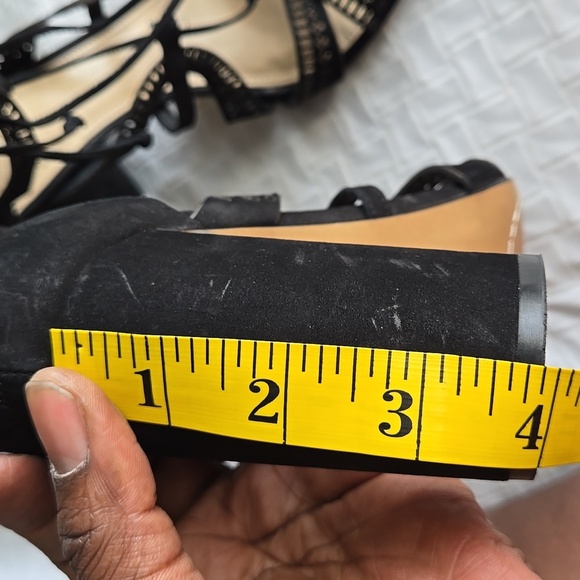 Vince Camuto Mindie Elegant Black Lace Up Heels Office Minimalist Summer Shoes - Picture 11 of 13